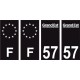 57 Moselle logo noir autocollant plaque immatriculation auto ville sticker Lot de 4 Stickers