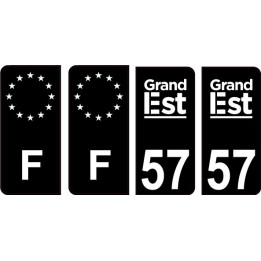 57 Moselle logo 2 noir autocollant plaque immatriculation auto ville sticker Lot de 4 Stickers