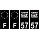 57 Moselle logo 2 noir autocollant plaque immatriculation auto ville sticker Lot de 4 Stickers
