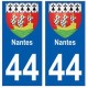 44 Nantes blason autocollant plaque stickers ville