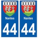 44 Nantes coat of arms sticker plate stickers city