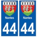 44 Nantes stemma adesivo piastra adesivi città