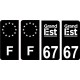 67 Bas Rhin logo 2 noir autocollant plaque immatriculation auto ville sticker Lot de 4 Stickers