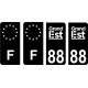 88 Vosges logo 2 noir autocollant plaque immatriculation auto ville sticker Lot de 4 Stickers