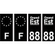 88 Vosges logo 2 noir autocollant plaque immatriculation auto ville sticker Lot de 4 Stickers