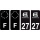 64 Pau logo sticker plate registration city