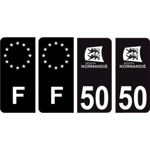 stickers autocollants plaques immatriculation auto Département Manche 50 