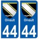 44 Orvault blason autocollant plaque stickers ville