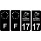 17 Charente Maritime logo noir autocollant plaque immatriculation auto sticker Lot de 4 Stickers