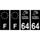64 Pau logotipo de la etiqueta engomada de la placa de registro de la ciudad