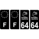 64 Pau logotipo de la etiqueta engomada de la placa de registro de la ciudad