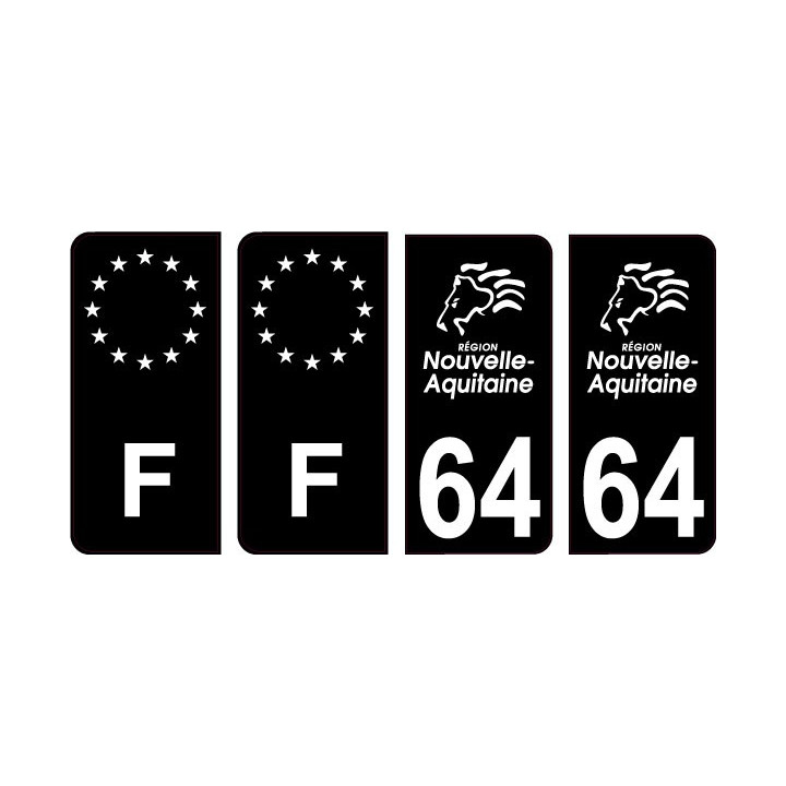 64 Pau logo sticker plate registration city