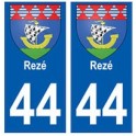 44 Rezé blason autocollant plaque stickers ville