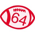 64 ballon de rugby 3534 autocollant adhésif sticker