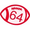 64 ballon de rugby 3534 autocollant adhésif sticker