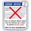 Cheque Refuse logo 2425 autocollant adhésif sticker