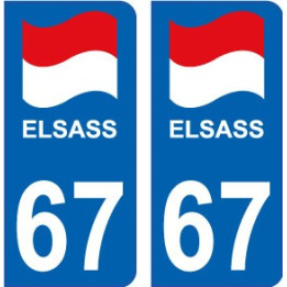 67 EL Elsass Alsace drapeau logo 363 sticker autocollant plaque immatriculation auto