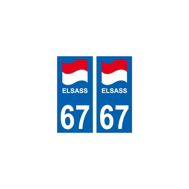 67 EL Elsass Alsace drapeau logo 363 sticker autocollant plaque immatriculation auto