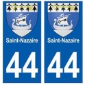 44 Saint-Nazaire escudo de armas de la etiqueta engomada de la placa de pegatinas de la ciudad