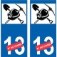 mineur numéro au choix Autocollant sticker plaque d'immatriculation