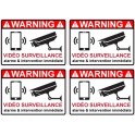 alarme vidéo surveillance lot de 4 4632 autocollant adhésif sticker