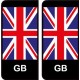 GB Angleterre drapeau fond noir sticker autocollant plaque immatriculation auto