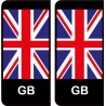 GB Angleterre drapeau fond noir sticker autocollant plaque immatriculation auto