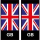 GB Angleterre drapeau fond noir sticker autocollant plaque immatriculation auto