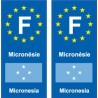 F Europe Micronésie Micronesia autocollant plaque