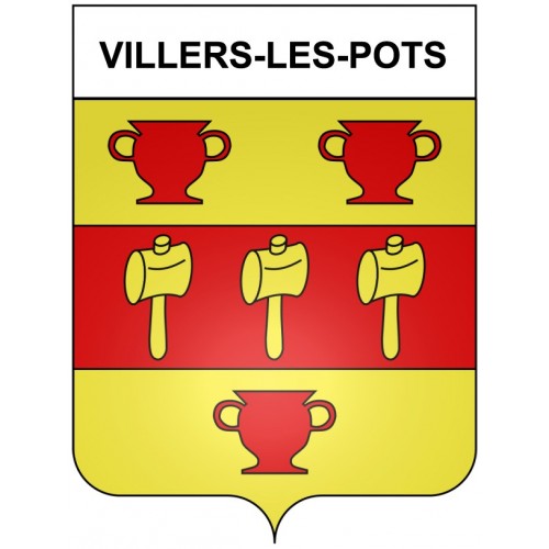 21 de Villers-les-Pots escudo de armas de la etiqueta engomada de la placa de pegatinas de la ciudad