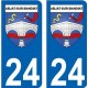 24 Abjat-sur-Bandiat blason autocollant plaque stickers ville