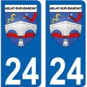 24 Abjat-sur-Bandiat blason autocollant plaque stickers ville