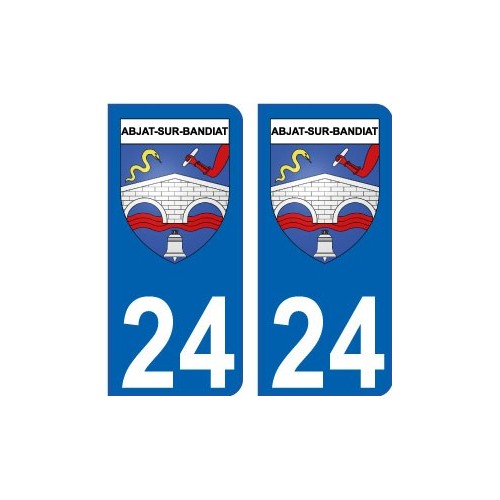 24 Abjat-sur-Bandiat blason autocollant plaque stickers ville