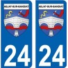 24 Abjat-sur-Bandiat blason autocollant plaque stickers ville