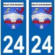 24 Abjat-sur-Bandiat blason autocollant plaque stickers ville