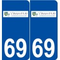 69 Vaugneray logo aufkleber typenschild aufkleber stadt