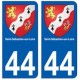 44 Saint-Sébastien-sur-Loire blason autocollant plaque stickers ville