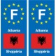 F Europe Albanie Albania autocollant plaque