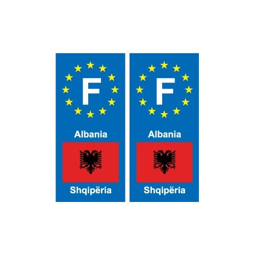F Europe Albanie Albania autocollant plaque
