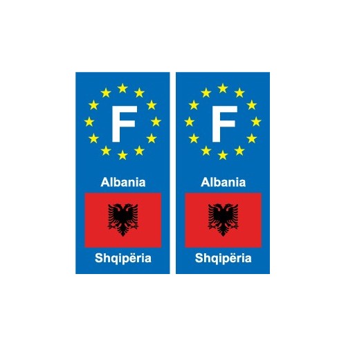 F Europe Albanie Albania autocollant plaque