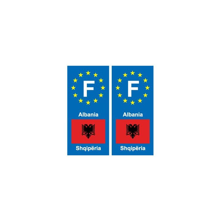 F Europe Albanie Albania autocollant plaque