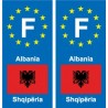 F Europe Albanie Albania autocollant plaque