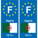 F Europe Algérie Algeria autocollant plaque