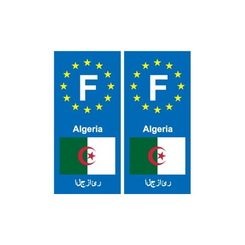 F Europe Algérie Algeria autocollant plaque