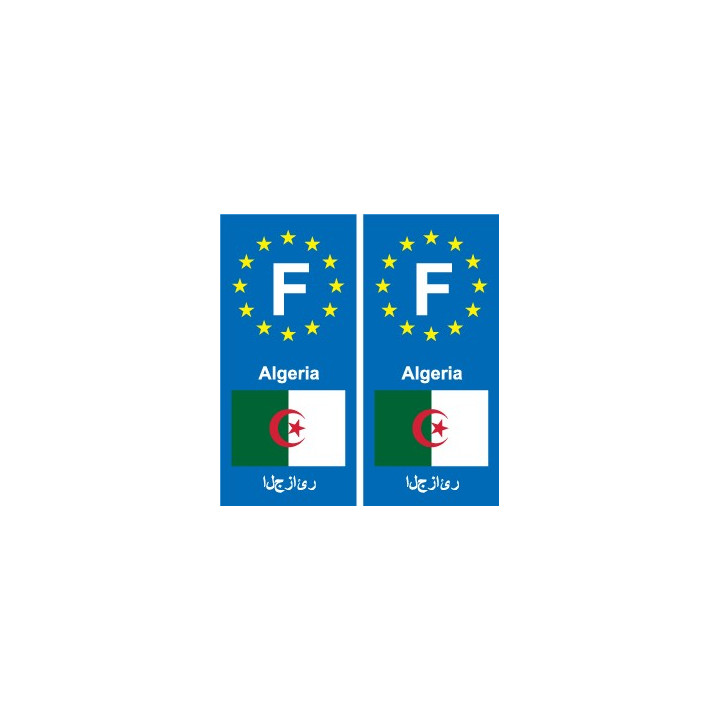 F Europe Algérie Algeria autocollant plaque