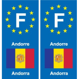 F Europe Andorre Andorra autocollant plaque