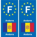 F Europe Andorre Andorra autocollant plaque