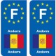 F Europe Andorre Andorra autocollant plaque