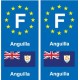 F Europe Anguilla autocollant plaque 2