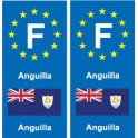 F Europe Anguilla autocollant plaque